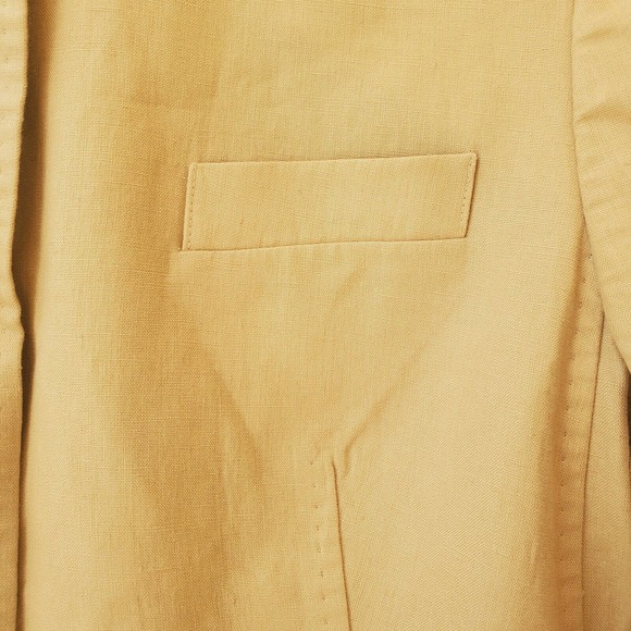 Brooks Brothers Beige 100% Irish Linen Stand Up Collar Single Breasted Blazer 14 - Picture 8 of 11